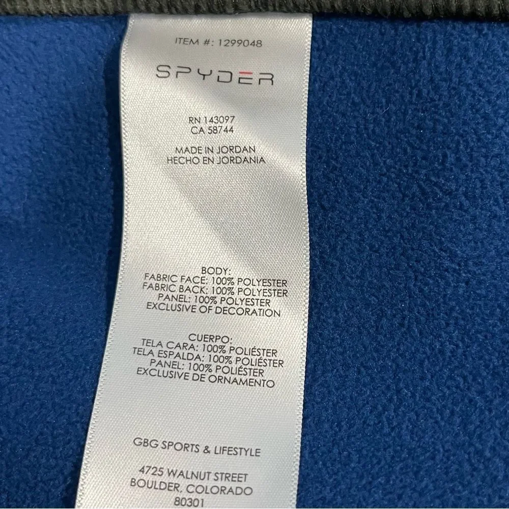 Spyder Blue Sweatshirt Waffle Knit Fleece Endure Half Zip Core Jacket Large